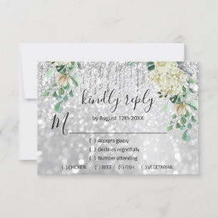 RSVP Silver Weding Glitter Bridal Mint Glitter