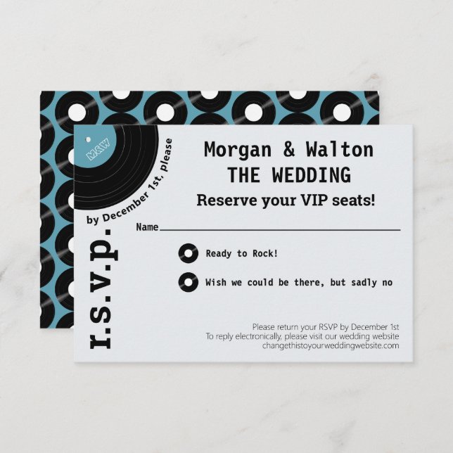 RSVP Simples de Estilo de Concertação de Álbum Roc (Frente/Verso)