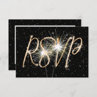 RSVP Sparklers no Convite de Aniversário Negro