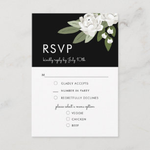 RSVP Sprigs florais brancos do casamento, cartão do