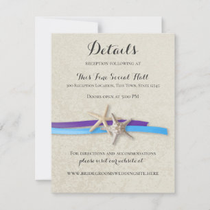 RSVP Starfish e Cartão de Recepção Azul Roxo
