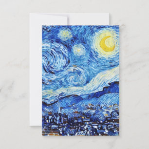 RSVP Starry Nigh", por Vincent Van Gogh - Cartão de Res