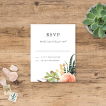 RSVP Suculente de Aquarela Elegante | Resposta De