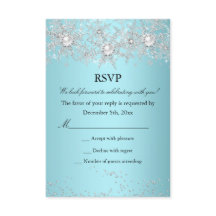 RSVP Teal Blue Crystal Pearl Snowflake Winter