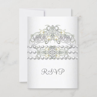 RSVP Tiara Prata Pérola Branca Diamante