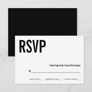 RSVP Tipografia simples & mínima que Wedding o cartão