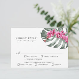 RSVP Tropical das Orquídeas Rosa Quente com Enárvo