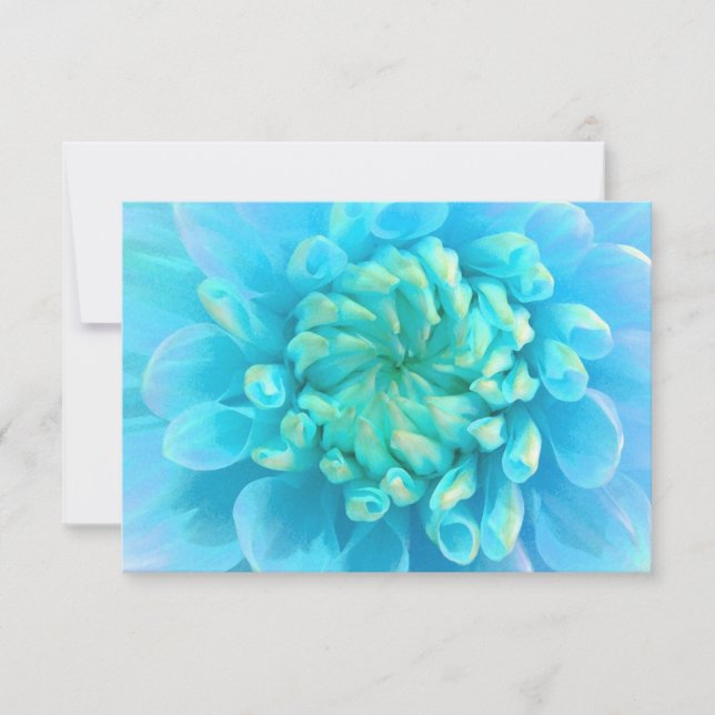 RSVP Turquoise Blue Dahlia Flower in Watercolor (Frente)