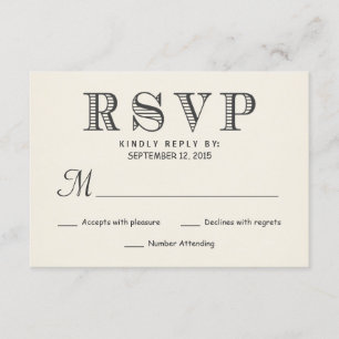 RSVP Typografia Rustica Ivory White Wedply