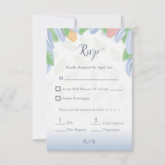 RSVP - Vectorial Tulip With Leaves In Cold Color (Frente)