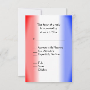 RSVP Vermelho Branco e Azul com Menu