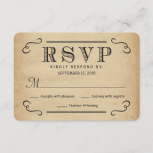 RSVP Vintage Typografia Rustic WedResponse