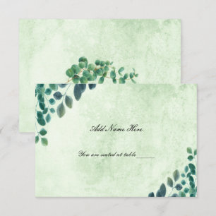 RSVP Watercolor Greenery Eucalyptus deixa cartão de lug