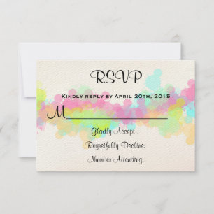 RSVP Watercolor Splatter Colorida Design abstrato