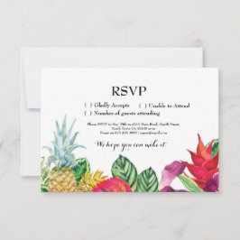 RSVP Wedding Aloha Cartões Tropicais Convida Luau