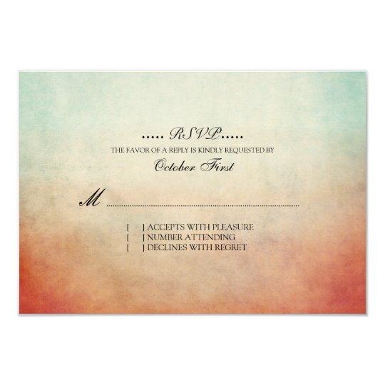 RSVP Wedding boémio vermelho e azul rústico Convite 8.89 X 12.7cm