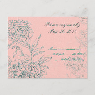 RSVP Wedding botânico elegante carda o jade