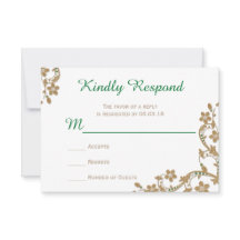 RSVP Wedding esmeralda e Dourado