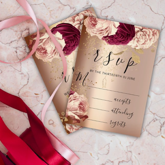RSVP Wedding Marsala Florals Rosa rosa (RSVP Wedding Marsala Florals Roses Pink)