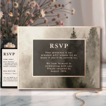 RSVP Wedding Response Card Rustic Watercolor