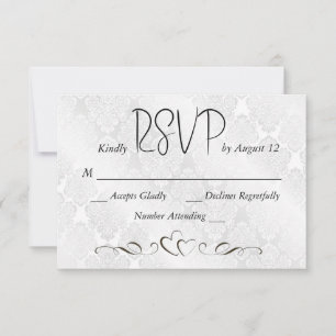 RSVP Wedding White Satin Damask