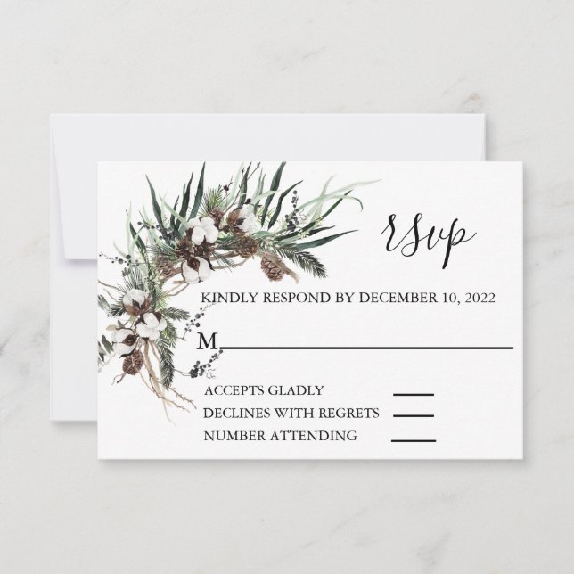 RSVP Wedding Winter Cotton Foliage Natal (Frente)