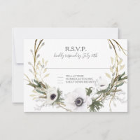 RSVP White Floral Russo BOHO Wreath Watercolor