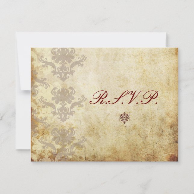 RSVPs de Vintage exigem convites para casamento 5x (Frente)