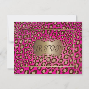 RSVPs do Leopard Vintage exigem convites 5x7
