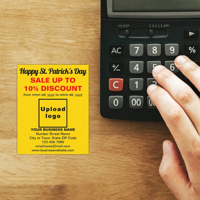 Rua amarela, folheto de vendas do dia de Patrick (Yellow St. Patrick's Day business sale flyer)