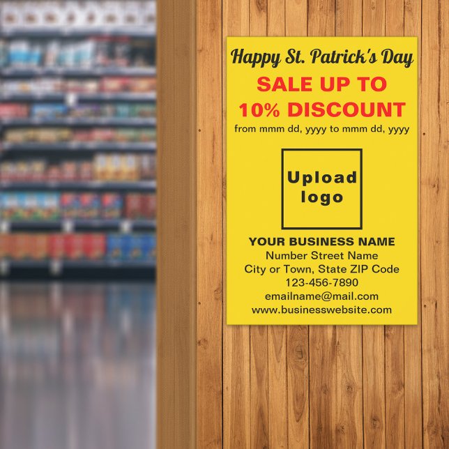 Rua amarela, Poster de venda do dia de Patrick (Yellow St. Patrick's Day business sale poster)