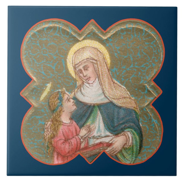Rua. Anne e BVM num Quatrefoil Barbed (BK67) (Frente)