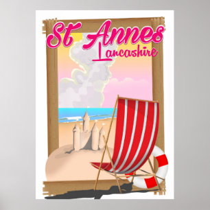 Rua Annes, poster de viagens de praia Lancashire