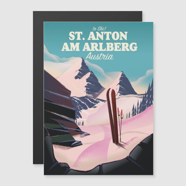 Rua Anton am Arlberg ski Áustria (Frente/Verso)