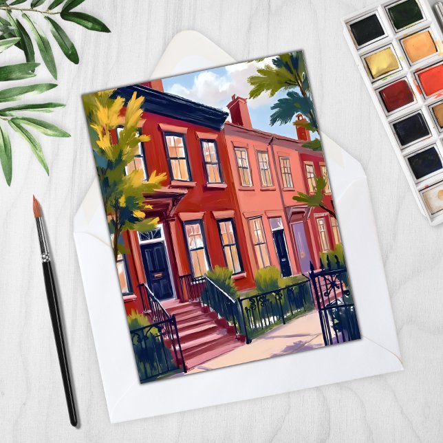 Rua Beacon Boston Massachusetts Aquarela Carta (Criador carregado)