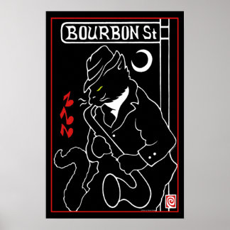 "Rua Bourbon. Cat." Poster