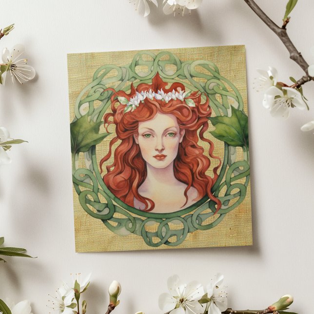 Rua. Brigid Imbolc Wreath Pagan Cartão de Saudação (Criador carregado)