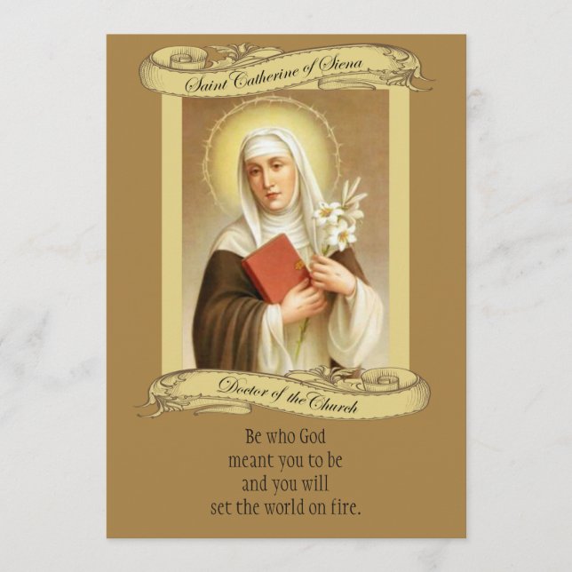 Rua. Catherine de Siena Prayer e Santa Placa (Frente)