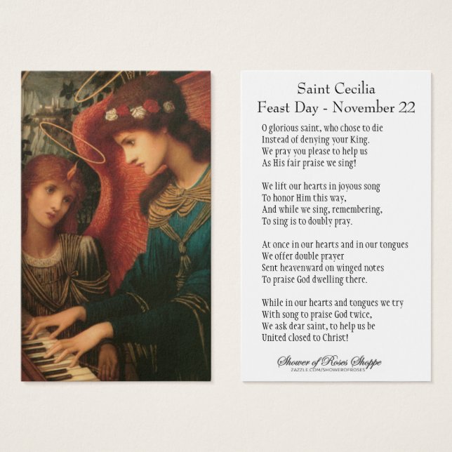 Rua: Cecilia Prayer Musicians Vintage Santa Card (Frente & Verso)