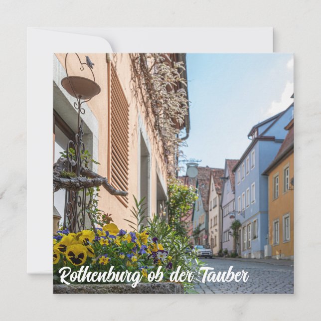 Rua colorida em Rothenburg ob der Tauber (Frente)