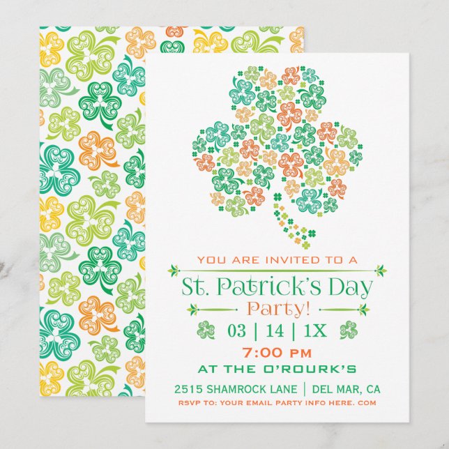 Rua, Convite de festas de Dia de Patrick (Frente/Verso)