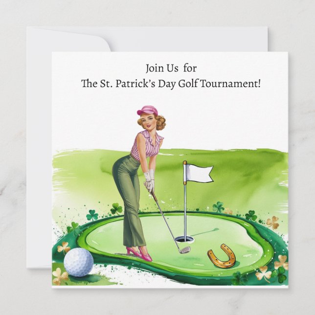 Rua. Convite para o Torneio de Golfe no Dia de Pat (Frente)