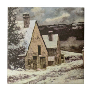 Rua da aldeia francesa no inverno (Gustave Courbet