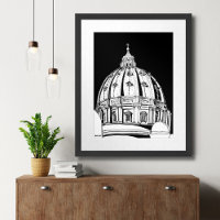 Rua da cidade Vaticano de Roma. Impressão Dome de