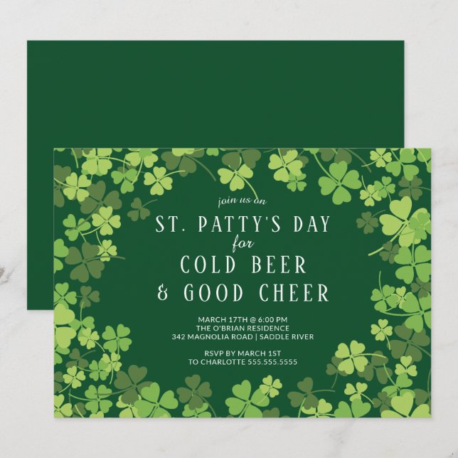 Rua de cerveja e alegria. Convite de festas do dia (Frente/Verso)