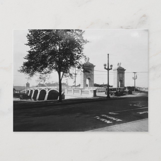 Rua de mercado, Ponte Wilkes-Barre Pa. Cartão Post (Frente)