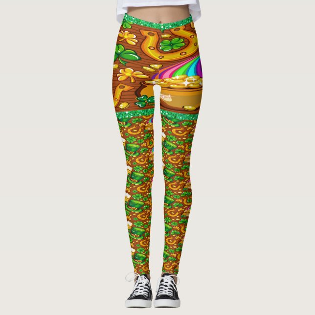 Rua de Moda pop. Leggings do Dia de Patrick (Frente)