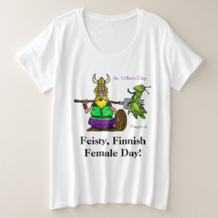 Rua de mulheres finlandesas e peludas. Camiseta do