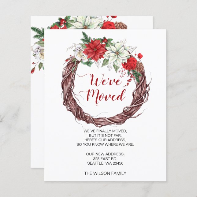 Rua de Poinsettia Orçamentária Movemos o Cartão de (Frente/Verso)