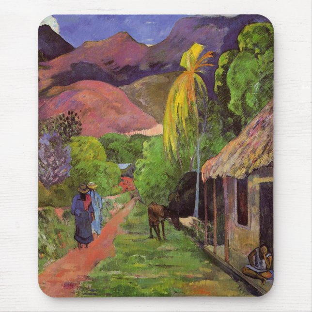 "Rua de Tahiti" - Paul Gauguin Mousepad (Frente)